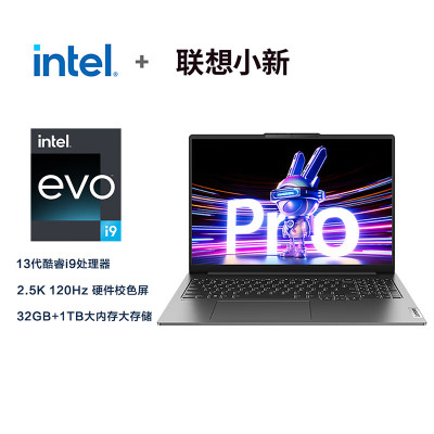 联想(Lenovo)超能本轻薄笔记本电脑小新PRO16[i9-13900H 32G 1TB]灰色