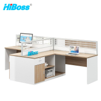 HiBoss屏风办公桌职员桌员工位电脑桌隔断卡座T型双人位