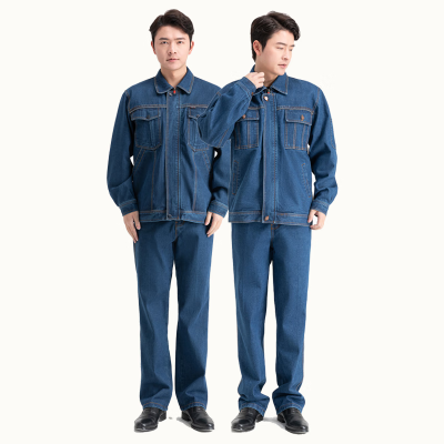 联护工作服牛仔服纯棉长袖薄款工装LH-G-009一套