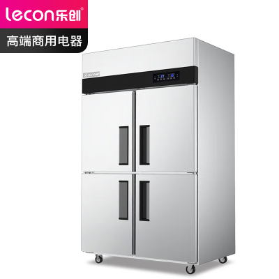 乐创(lecon)商用四门冰柜 立式厨房保鲜柜 节能压缩机工程标准款全冷冻 SBC01