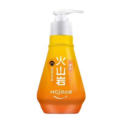 皓齿健(Hosjam)火山岩固齿亮白牙膏 按压式 薄荷清新口气护龈洁齿 去黄去渍减少牙菌斑 220g
