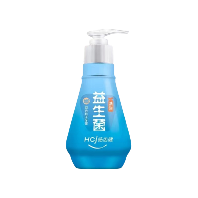 皓齿健(Hosjam) 益生菌无氟牙膏(冬青薄荷) 按压式 清新口气 祛渍亮白 平衡酸碱 防蛀健齿 220g