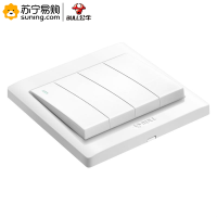 公牛(bull) 墙开 G32K412 暗装四开双控 86型白