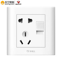 公牛(bull) 墙开G32E334 暗装五孔10A+一位双控开关 86型白