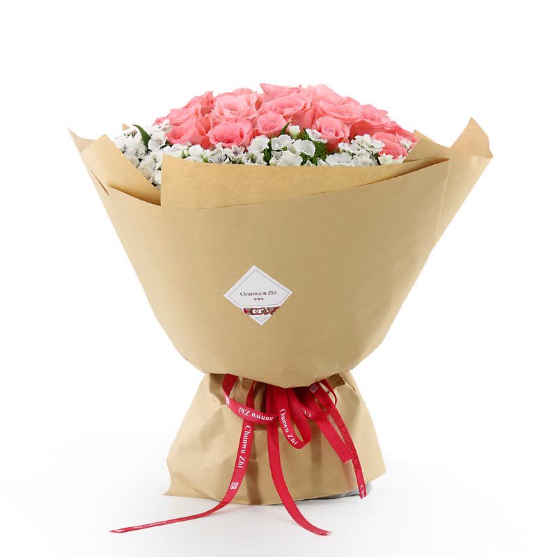春舞枝 33朵粉玫瑰花束全国同城送花北京上海杭州送女友生日礼物鲜花速递图片