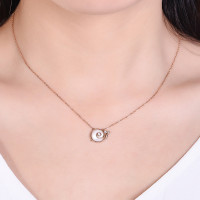 佐卡伊 蜗牛系列 玫瑰18k金钻石项链女款时尚钻石锁骨链珠宝礼物