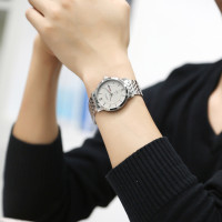飞亚达(FIYTA)手表 经典商务简约石英表男士女士手表情侣表 白盘钢带对表