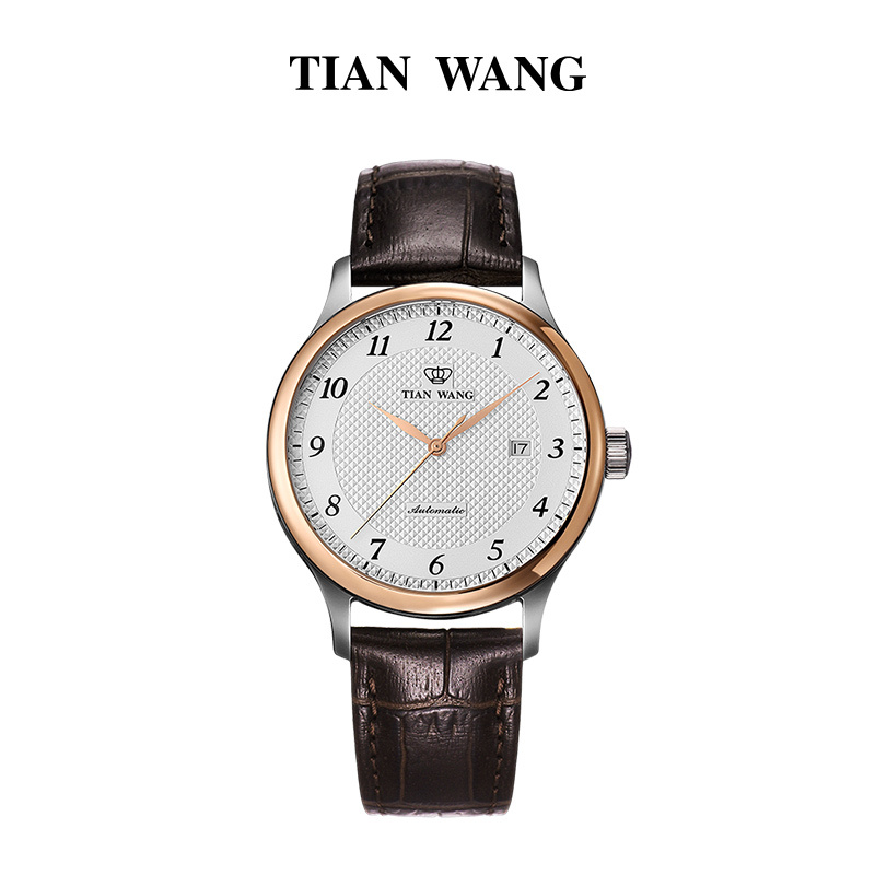 天王(TIANWANG)机械表 女 透底防水手表女表皮带女士手表休闲系列腕表LS5877