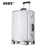 OSDY铝框拉杆箱万向轮20登机箱男行李箱女24寸旅行箱26/29托运箱皮把手硬箱子