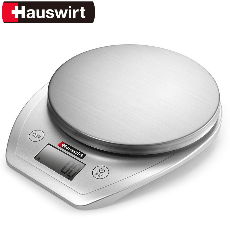 Hauswirt/海氏HE-66干电式高端家用厨房电子秤烘焙称 不锈钢面板 0.1克精度药材珠宝精准迷你秤 称量3k