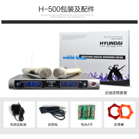 HYUNDAI/现代 H-500无线话筒一拖二无线麦克风会议家用卡拉OK话筒