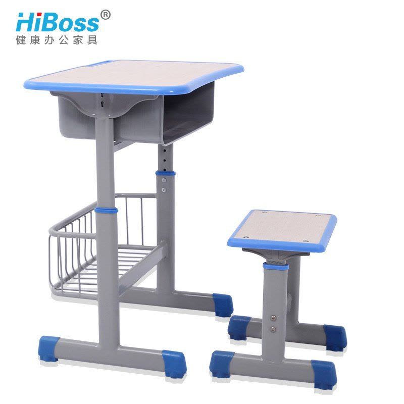 【HiBoss】单人学生儿童学校辅导班课桌椅加厚升降课桌椅图片