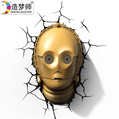 造梦师星球大战C-3PO 3D装饰壁灯欧式书房卧室床头灯灯具灯饰创意