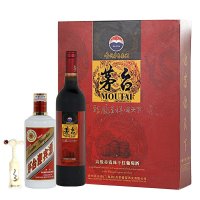 茅台酒 龙凤呈祥迎天下 500ml+750ml 红酒白酒礼盒装 2008年产老酒