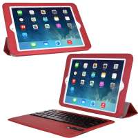 SEENDA苹果ipad air键盘皮套ipad5保护套键盘无线蓝牙超薄带休眠蓝牙键盘保护套(红色)