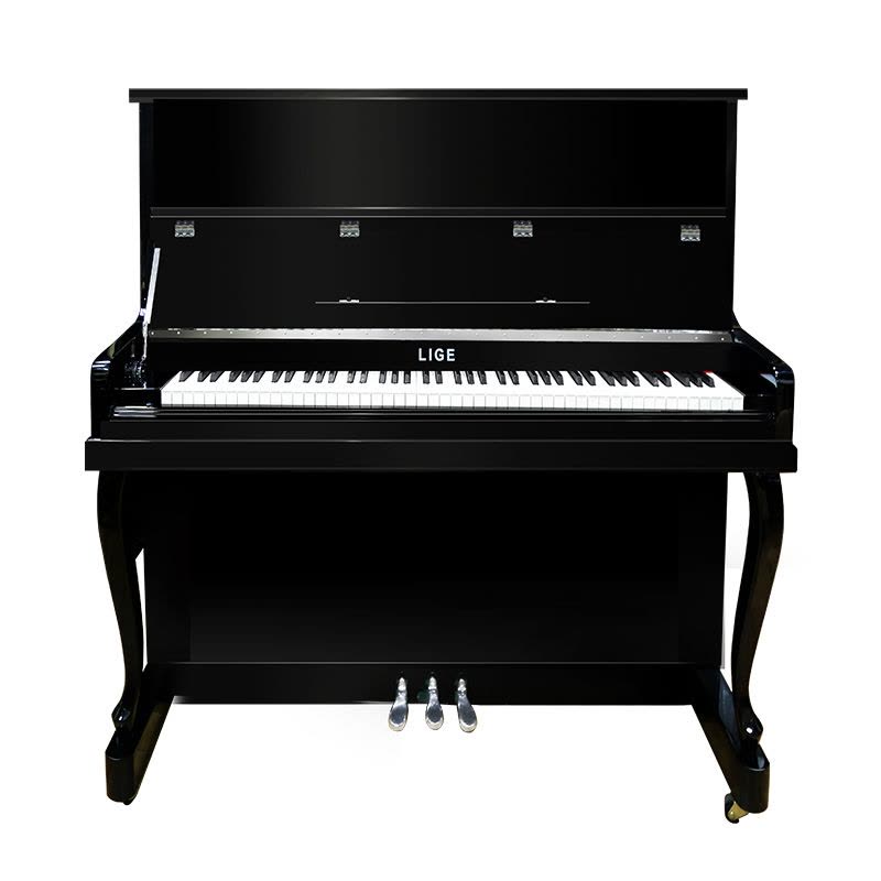 里歌LIGE黑色亮光弯腿立式钢琴LG-122图片
