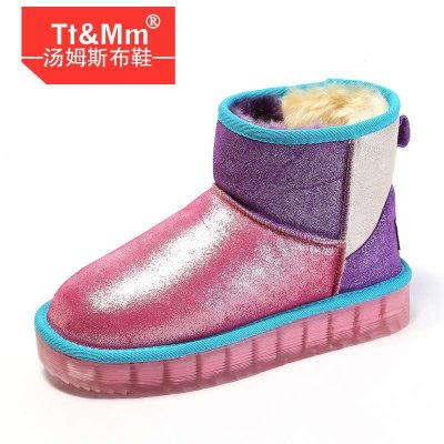 汤姆斯Tt&Mm 2013冬季新款拼色雪地靴女款保暖加绒短靴