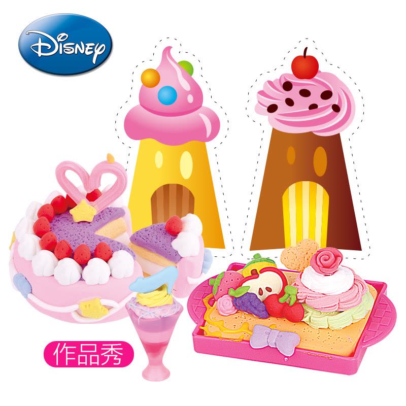 Disney/迪士尼 3D橡皮泥套装雪糕机彩泥模具工具无毒手工泥粘土男女孩玩具蛋糕甜品套装图片