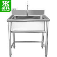 圣托(Shentop)单星水池 不锈钢单槽洗菜盆带水龙头 厨房洗碗池商用 DJB13