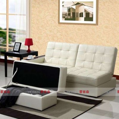 霍客森 皮艺沙发 多功能沙发床 小户型客厅沙发 可储物双人沙发 可储物