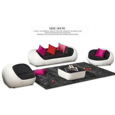 霍客森 真皮客厅沙发 天使园组合沙发 时尚创意沙发 现代休闲沙发 1+3+脚踏(真皮)