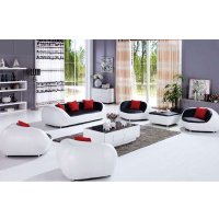 霍客森 真皮客厅沙发 天使园组合沙发 时尚创意沙发 现代休闲沙发 1+3(PU皮)