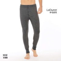 LaDuree男士精纺双层加厚羊毛裤/保暖裤 100%全羊毛冬季必备