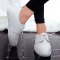 格瑞迪欧(Girdio) 2017新品女鞋系带透气休闲鞋平底防滑耐磨个性小白鞋F083