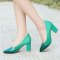 格瑞迪欧girdio 2017新品女鞋亮面漆皮单鞋性感粗跟防滑透气套脚OL高跟鞋867
