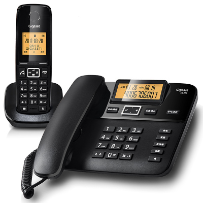 Gigaset原西门子品牌电话机DL310数字无绳电话家用子母机中文来电显示一拖一办公固定无线电话座机有绳话机 珍珠白