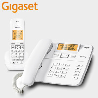 Gigaset原西门子品牌电话机DL310数字无绳电话家用子母机中文来电显示一拖一办公固定无线电话座机有绳话机 黑色