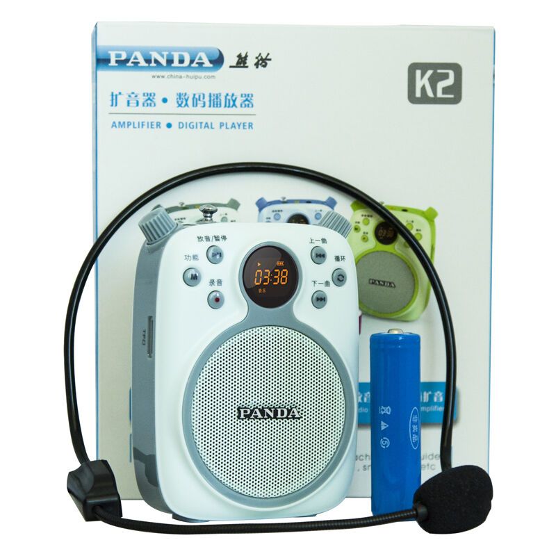 熊猫(PANDA)K2便携小扩音器机蜜蜂教师导游教学专用迷你TF卡;U盘音箱收音机播放器喇叭扬声器WMA;MP3其他灰色