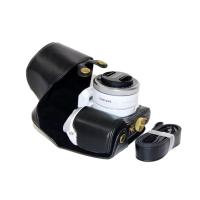 登品for 三星 NX500相机包 适配16-50mm镜头 NX500微单相机套 三星NX500油皮皮套Y(黑色)