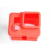 登品for gopro配件 HERO4/3+防水壳硅胶套 潜水壳保护套 保护壳硅胶套(红色)