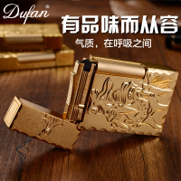 原装正版Dufan专柜都梵朗声男士充气打火机24k镀金关云长铜机芯