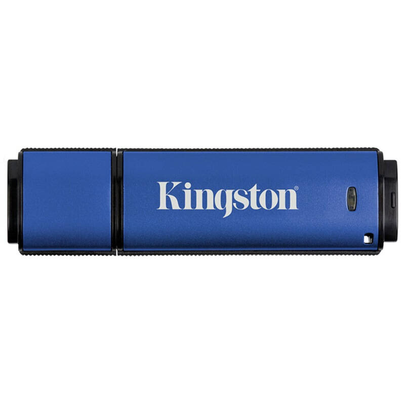 【免邮】金士顿（Kingston）DTVP30 8GB 加密 USB 3.0 蓝色 U盘 256位AES硬件加密