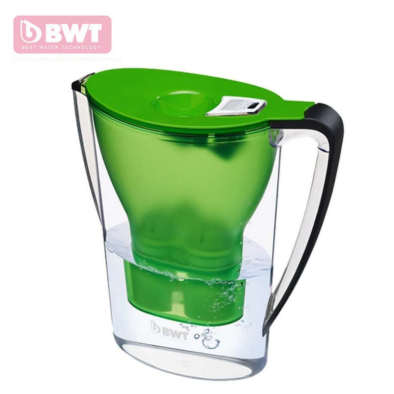 德国BWT倍世厨房家用净水壶直饮便携户外净水壶过滤净水器净水杯2.7升 绿色 一壶一芯