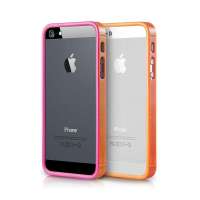 果立方（casecube）异彩适用于iPhone5/5s超薄边框 手机壳保护套 苹果5/5s外壳 橙色+橙边或玫红边