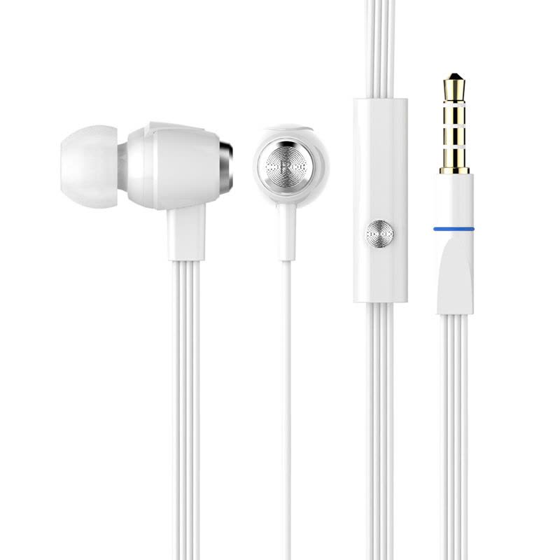 哈马 HS550 线控有线耳机 入耳式耳塞 立体声音乐耳麦 带麦克风话筒 白色图片