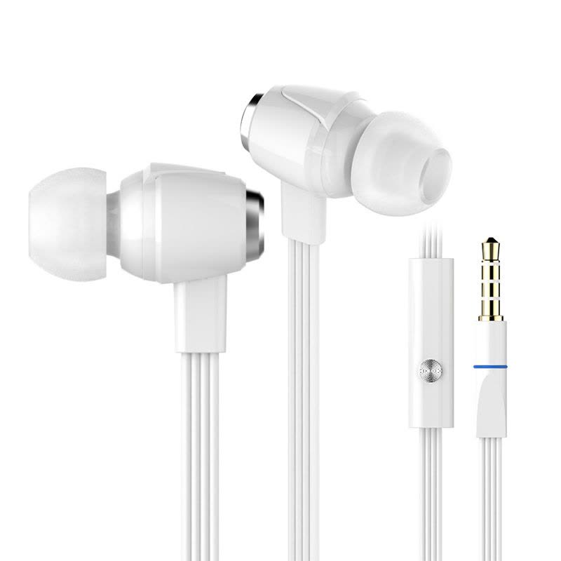哈马 HS550 线控有线耳机 入耳式耳塞 立体声音乐耳麦 带麦克风话筒 白色图片