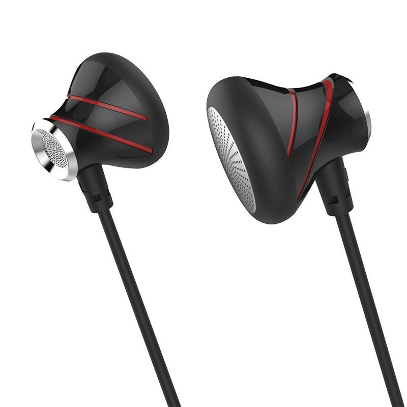 哈马 S7 平耳式耳机 耳塞立体声线控手机耳机耳麦 音乐耳机 黑红色