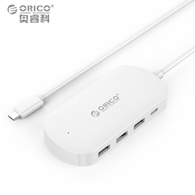 Orico/奥睿科 Type-C转USB3.0苹果笔记本Macbook 12寸usb-c扩展HUB可充电 黑色