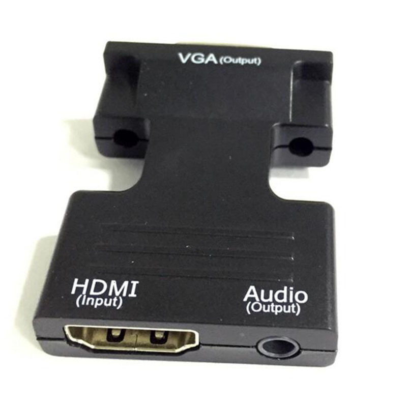 STW HDMI TO VGA带音频高清转接头 HDMI公转VGA母转换器 支持1080P