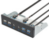 STW 台式机USB3.0光驱位面板 2*USB3.0+2*USB2.0+音频