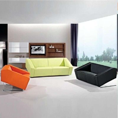 好环境家具时尚创意沙发 接待沙发办公组合沙发 会客室沙发三人位沙发不锈钢架