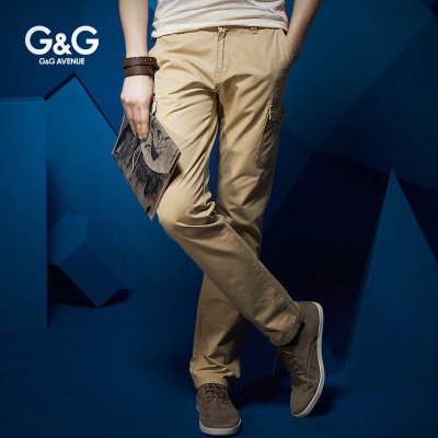 G&G 秋装男士工装裤 户外裤子男款 多口袋休闲裤 布裤男 小爸爸