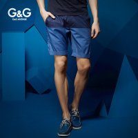 G&G男装2015夏季撞色短裤男潮裤子男5分裤纯棉免烫修身五分裤