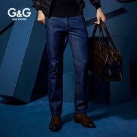 G＆G 冬季加绒保暖牛仔裤男直筒修身韩版男士牛仔裤加厚休闲长裤
