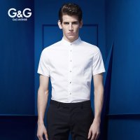 G&G 春夏季男士短袖衬衫修身款半袖衬衣男韩版商务宽松青少年薄