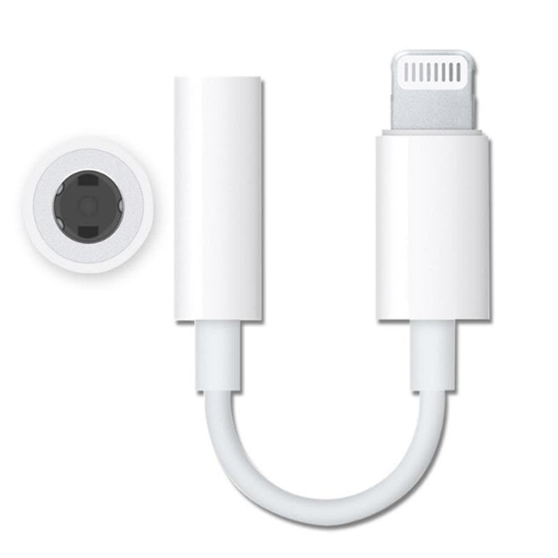 苹（Apple） iPhone7/7Plus原装耳机转接头 Lightning转3.5mm 耳机插孔转换器图片